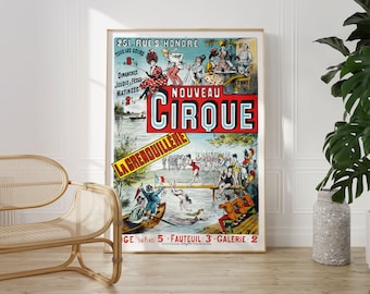 Retro Circus Poster: Nouveau Cirque, French Vintage Art Print