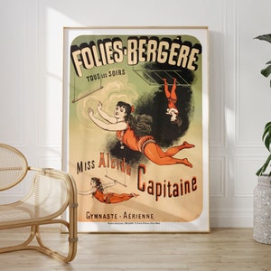 Acrobat Circus Art | Antique Carnival Poster, Vintage Circus Poster, Retro Fairground Wall Decor, Mid-Century Carnival Art