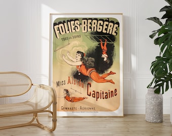 Acrobat Circus Art | Antique Carnival Poster, Vintage Circus Poster, Retro Fairground Wall Decor, Mid-Century Carnival Art