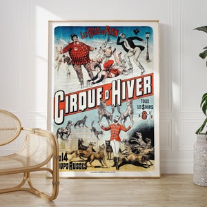 Vintage Circus Print: Colorful Antique Clown Illustration