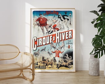 French Circus Print Poster, Vintage Paris Wall Art | Archival 170 Gsm