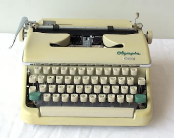 Rare Olympia typewriter, 1960s, model Monika (not Monica), with case