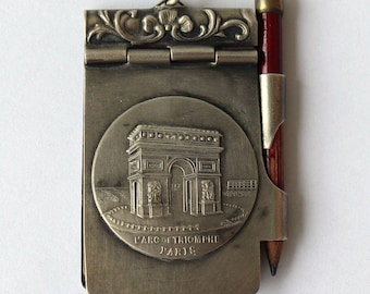 Art Nouveau L'Arc de Triomphe Medallion Notepad Dance Card
