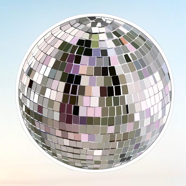Disco Ball Sticker matte, fiesta sticker