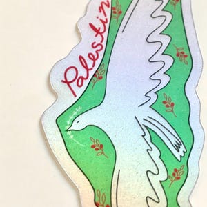 Palestine Map Holographic Sticker, peace sticker image 7