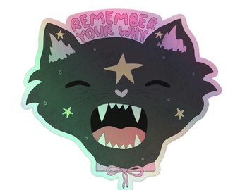 Motivational sticker Black cat