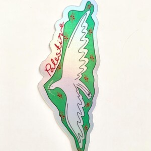 Palestine Map Holographic Sticker, peace sticker image 5