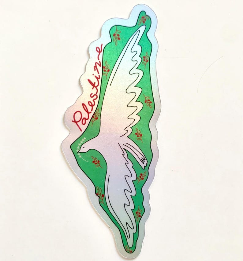 Palestine Map Holographic Sticker, peace sticker image 5