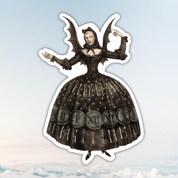 Victorian woman sticker, batwoman