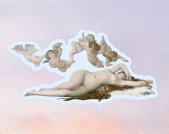 The birth of Venus art history sticker by Henry Courtney Selous, Renaissance art decal