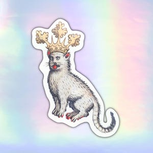 Sticker chat médiéval, sticker meme médiéval, chat rigolo, stickers art