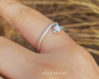 Vintage Stil Silber Katzen Ring - verstellbare Größe für Männer und Frauen - Geschenk für Katzenliebhaber