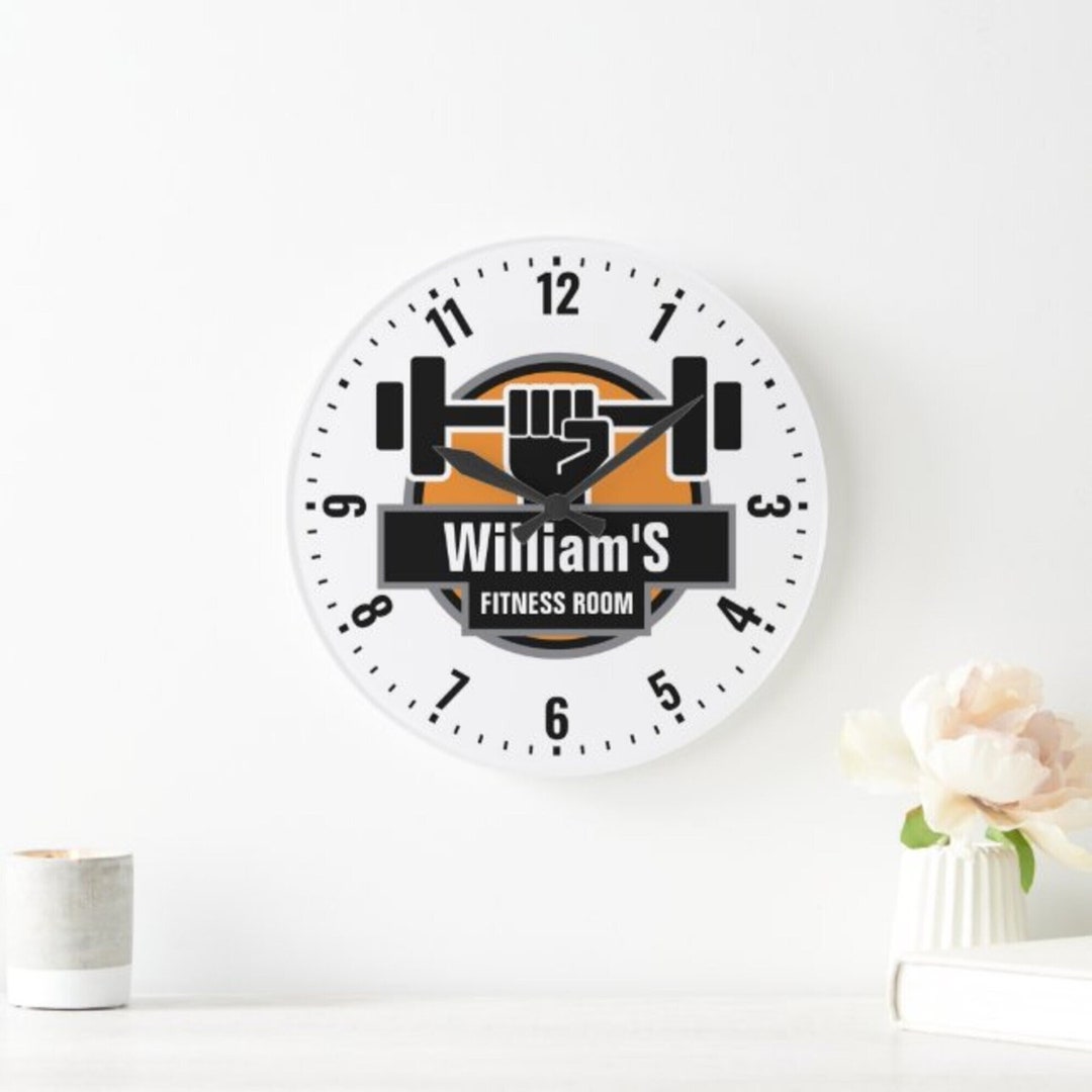 Personalized Gym Wall Clock Fitness Room Clock Crossfit Etsy
