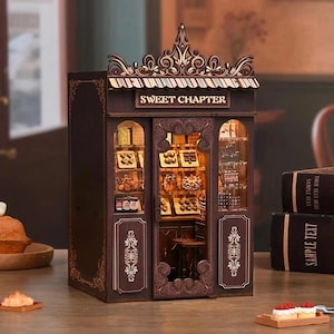 DIY Miniature Bookshelf Insert Kit: 3D Wooden Puzzle Book Nook