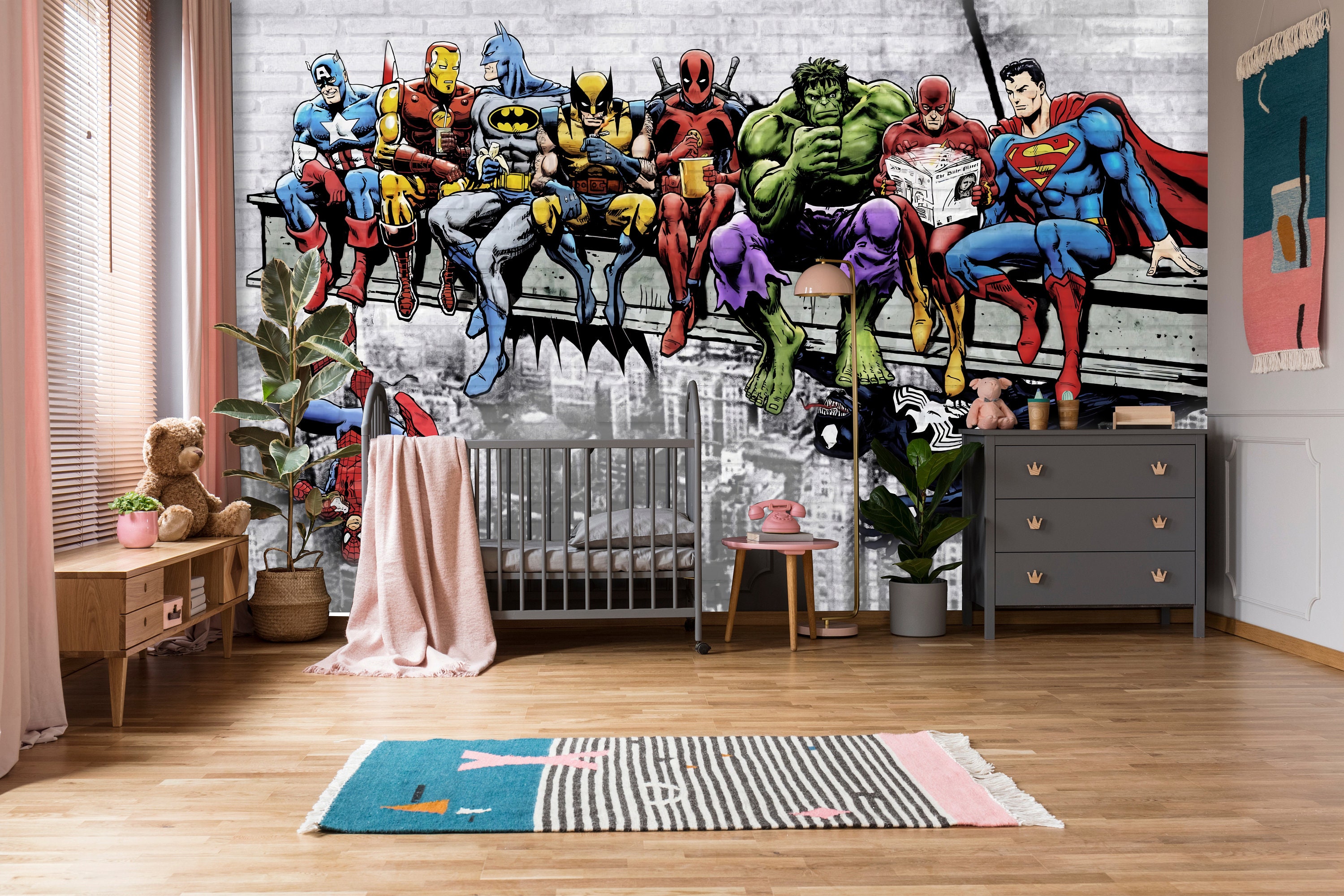 Kid Wallpaper Superheroes Wall Mural Marvel Wall Mural - Etsy