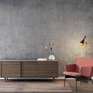 Gray Concrete Wallpaper | Peel and Stick | Concrete Look Mural | Room Decor | Wall Art | Cool Wallpaper | Modern Wallpaper