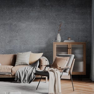 Concrete Wallpaper | Peel and Stick | Grunge Concrete Mural | Room Decor | Home Decore | Dark Gray Wallpaper | Marble Wallpaper