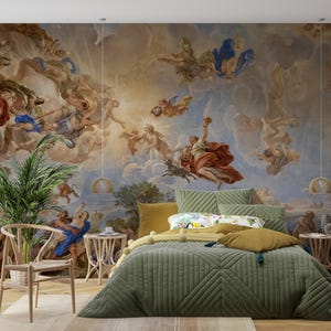 Carta da parati rinascimentale / Carta da parati murale rinascimentale / Carta da parati per soffitti / Decorazione murale barocca / Carta da parati Art Déco / Stacca e attacca / Carta da parati murale