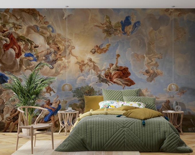 The Birth of the Sun Wallpaper - Renaissance Painting Mural Decor ...
