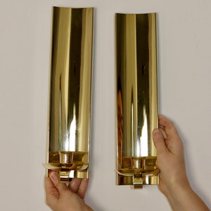 Pair Of Mid Century Swedish Brass Sconces