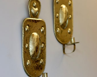 Pair Of Mid Century Swedish Brass Sconces