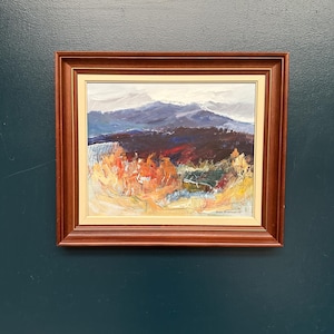 Dipinto originale svedese a olio su tavola – “Paesaggio autunnale” di Torgny Forsberg – Datato 1976 – Vintage e incorniciato – 52 × 45 cm (20,5" × 17,7")