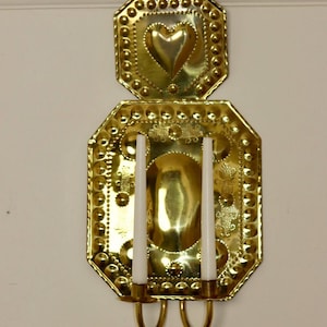 Large Swedish Brass Sconce For Two Candles