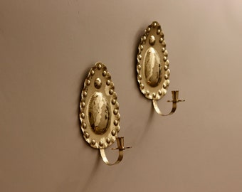 Mid-Century Brass Swedish Sconces by Vaxjo