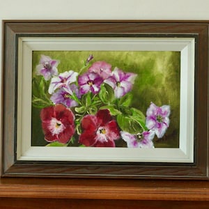 Original Swedish Mid Century Oil on Canvas &quot;Flowers&quot; - Vintage & Framed