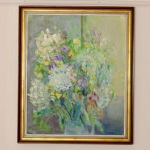 Mid-Century Original Swedish Oil on Panel &quot;Whispers of Spring &quot; Vintage & Framed