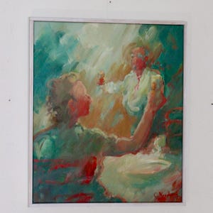Mid-Century Original Schwedisches Ölgemälde &quot;&quot;Toast &quot;&quot; von Carina Nordborg .. - Vintage & gerahmt.&quot;