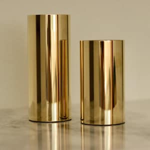 Pair of Mid-Century Norwegian Brass Candle Holders by Colseth