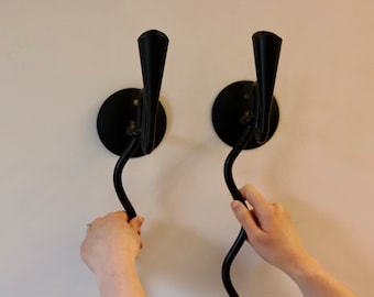 Pair of Mid-Century Style-Swedish Sconces with Black Coating