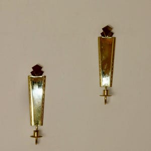 Pair Of Mid Century Swedish Brass Sconces by Arvika