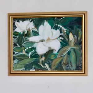 Mid-Century Original Swedish Oil on Canvas &quot;Floral Motifs &quot; by Eila C. . - Vintage & Framed