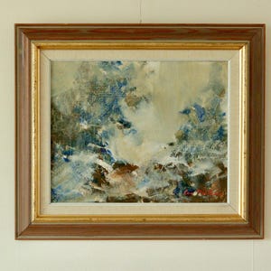 Mid-Century Original Swedish Oil on Panel &quot;Cliffs on Ljusterö &quot; by Lars Boëthius Vintage & Framed