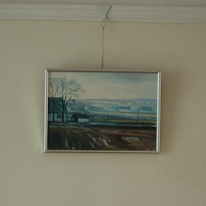 Original Swedish Oil on Canvas – “Landscape Österlen” by Bengt Fredriksson (Degeberga) – Vintage & Framed | 22 x 30 cm (8.7 x 11.8 in)