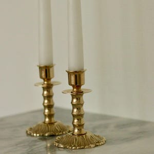 Pair of Vintage Swedish Brass Candle holders