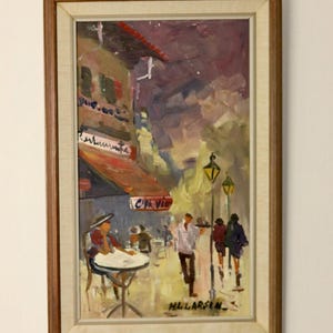 &quot;Schwedisches Mid-Century Ölgemälde &quot;&quot;Paris&quot;&quot; von H.L. Larsen --Vintage & gerahmt.&quot;
