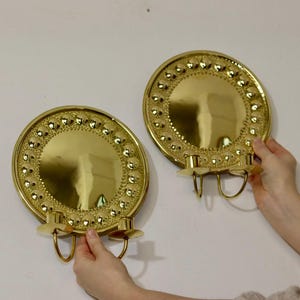 1970&#39;s Pair Of Swedish Brass Sconces