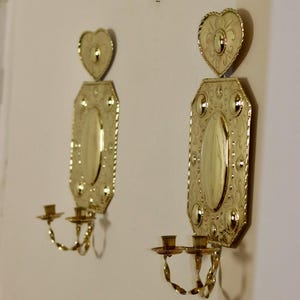 Large Pair Of Mid Century Swedish Brass Sconces