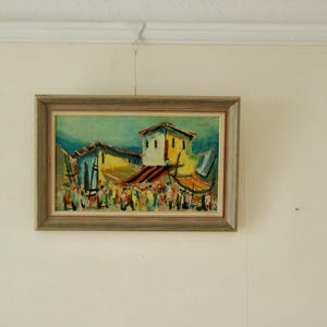 Mid-Century Original Swedish Oil on Panel &quot;Cliffs on Ljusterö &quot; by Lars Boëthius Vintage & Framed