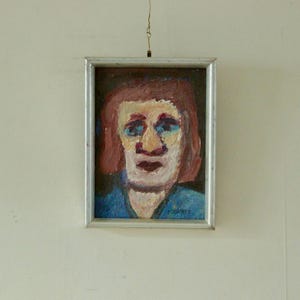 Original Mid Century Oil on Panel – “Portrait” – Bengt Delefors – Framed, 22 x 17 cm (8.7 x 6.7 in)
