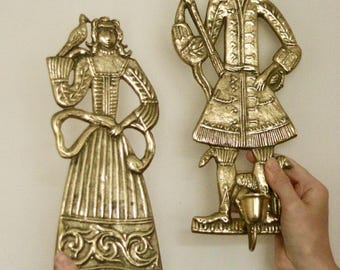 Pair of Mid-Century Brass Danish Sconces
