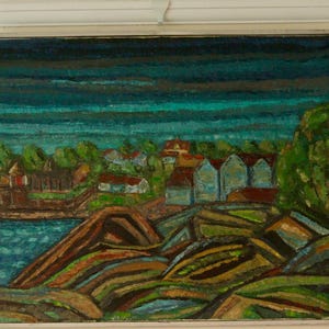 1970&#39;s Original Swedish Mid-Century Oil On Canvas Painting&quot; View&quot; by Alvar Andersson --Vintage & Framed - 22.4*19 inches