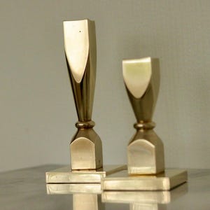 Pair of Mid-Century Swedish Brass Candle Holders