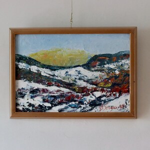 Swedish Oil Painting &quot;Uddevalla 1995&quot; by Veikko Kangas - Vintage, Framed | 36 x 26 cm / 14.2 x 10.2 in