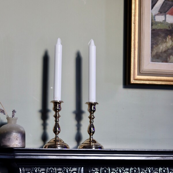 Pair of Swedish brass candle holder by MALM