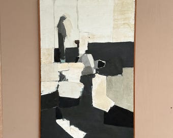 Original XL Swedish Oil on Canvas – “Abstract” by Gunnar Söderström – Signed – Vintage & Framed – 100 × 65 cm (39.4" × 25.6")