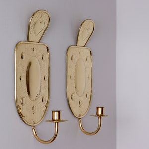 Pair of Mid-Century Swedish Brass Sconce By A. ERIKSSON, STRIBERG